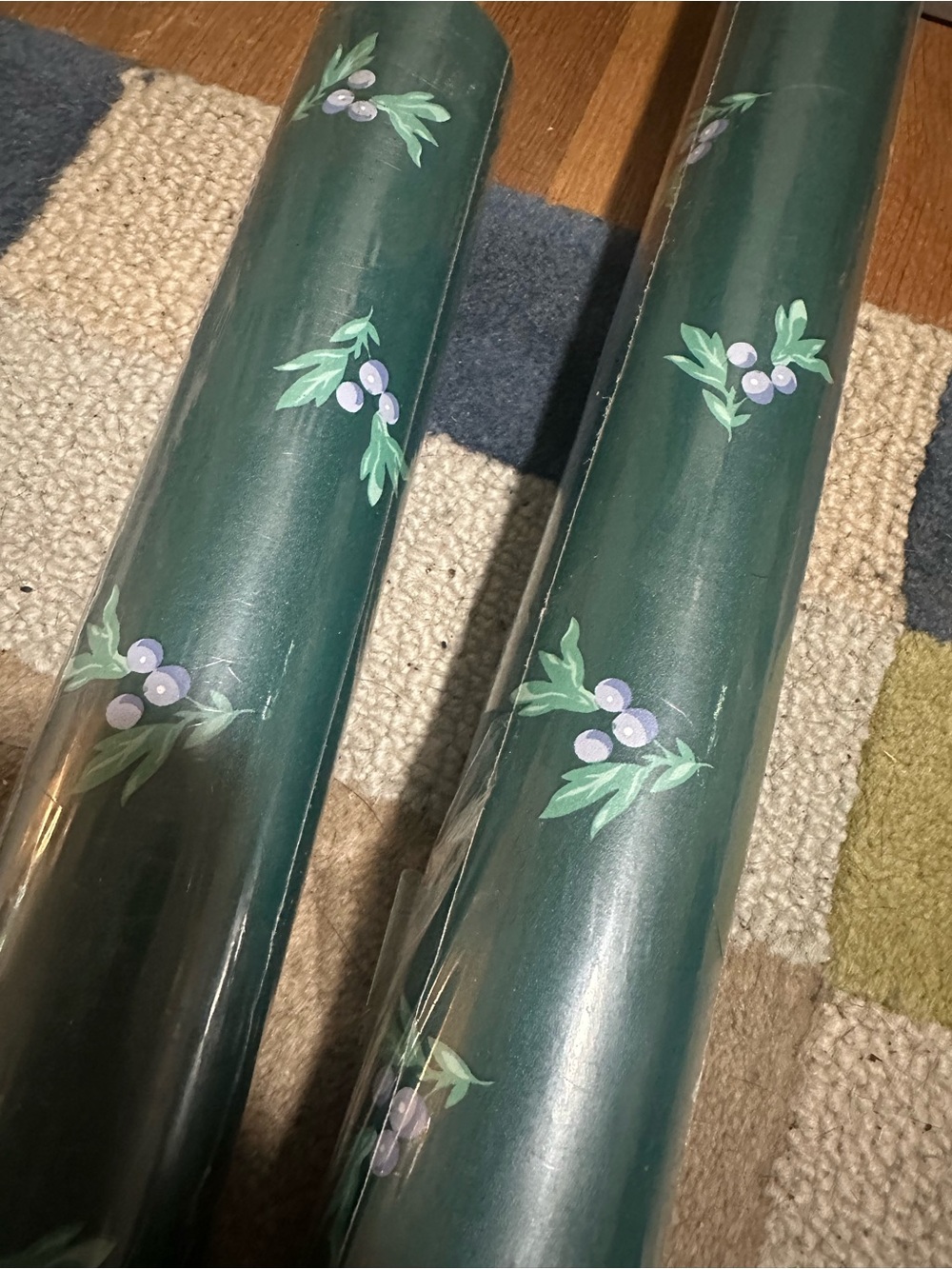 Laura Ashley Vintage Vinyl Wallpaper Bramble berry Green floral 2 bolts